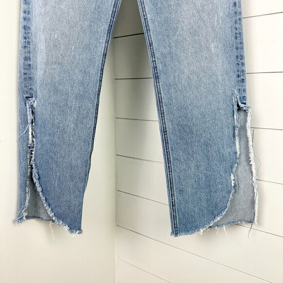 Grlfrnd Maran Wide Leg Jeans in Archaic Tulip Raw Hem Size 25 - Picture 7 of 13